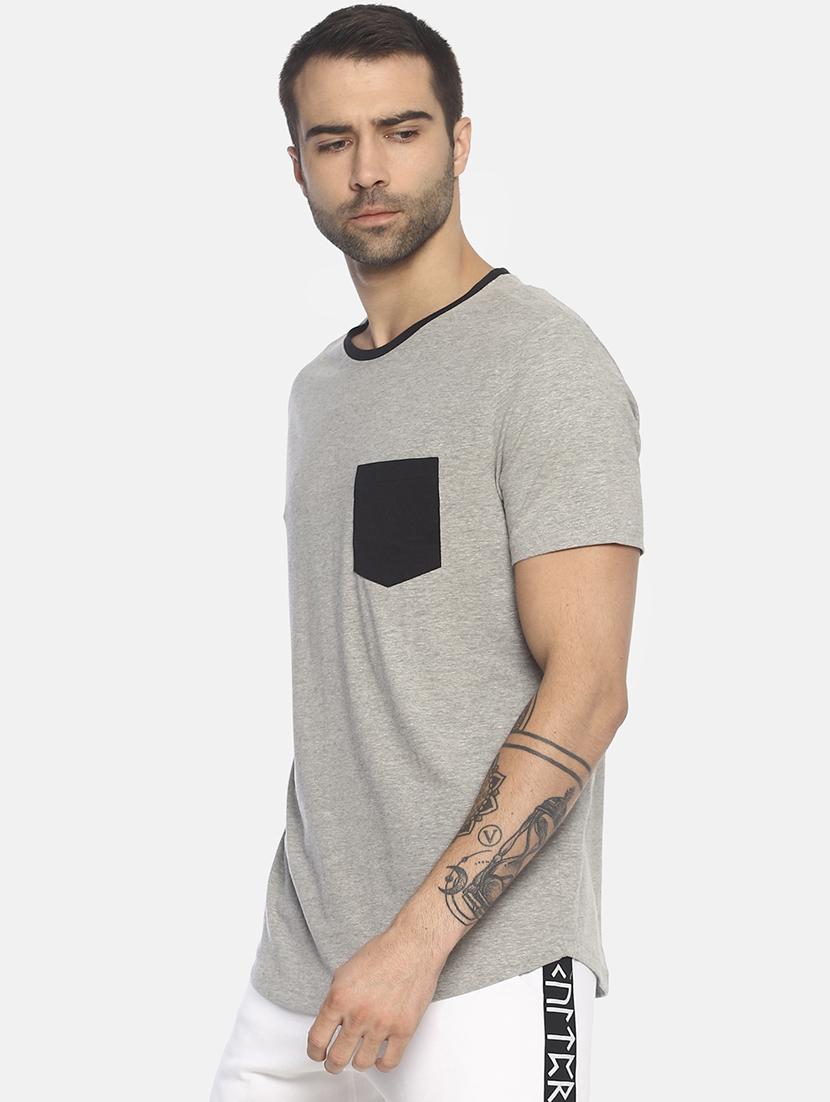 grey solid pocket t-shirt - 16802148 - Zoom Image - 2