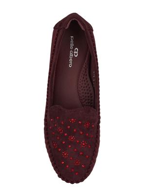 maroon slip on loafers - 16802231 - Standard Image - 4