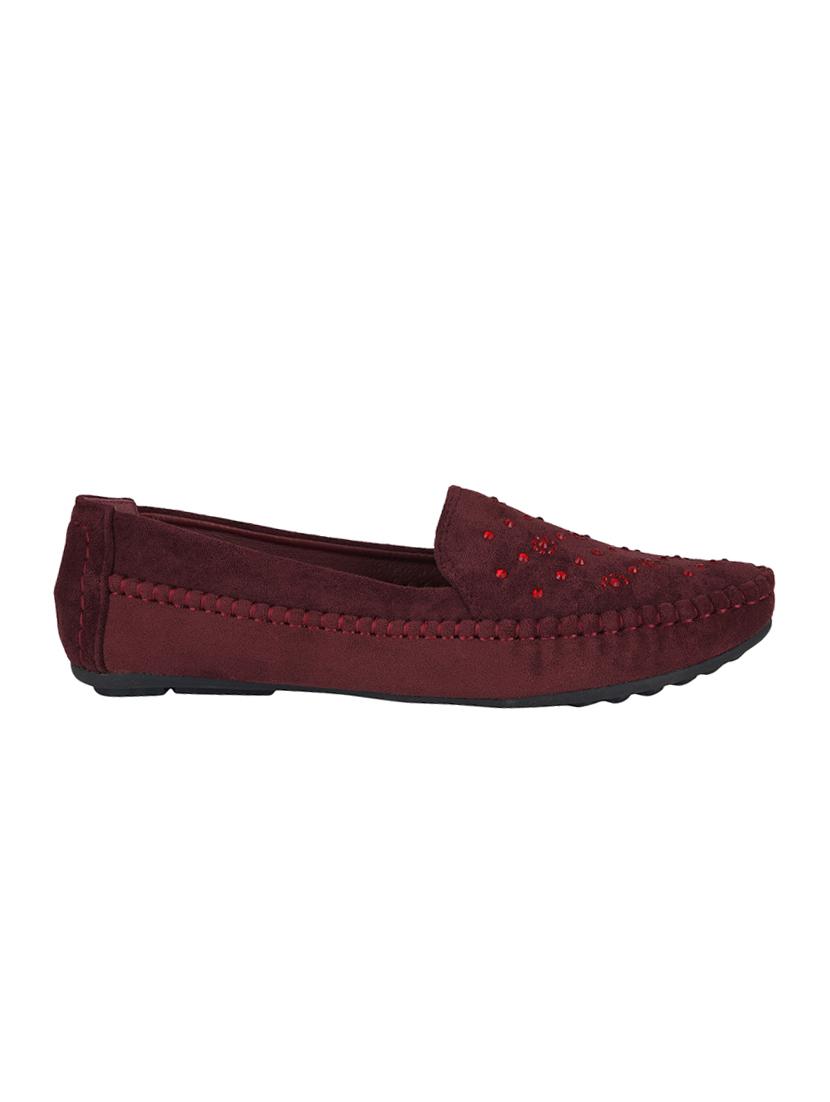 maroon slip on loafers - 16802231 - Zoom Image - 2
