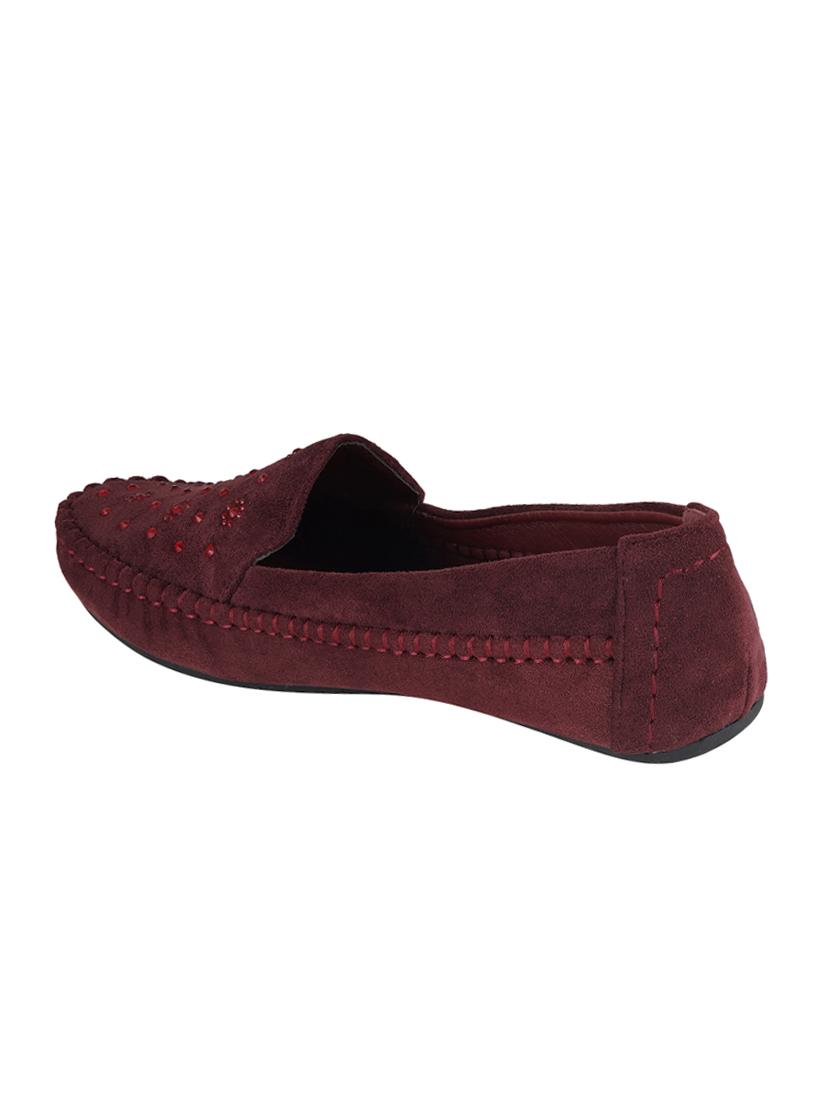 maroon slip on loafers - 16802231 - Zoom Image - 3