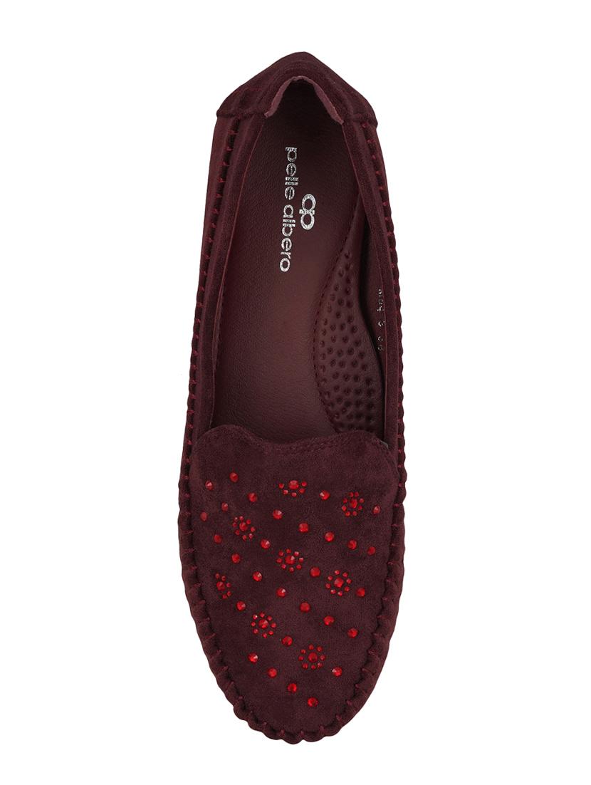 maroon slip on loafers - 16802231 - Zoom Image - 4