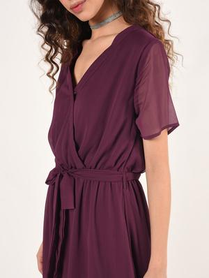 tie front sheer flared maxi dress - 16802303 - Standard Image - 4