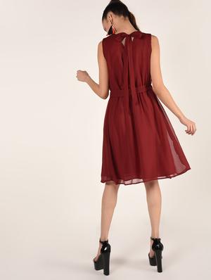 tie knot detail a-line dress - 16802304 - Standard Image - 3