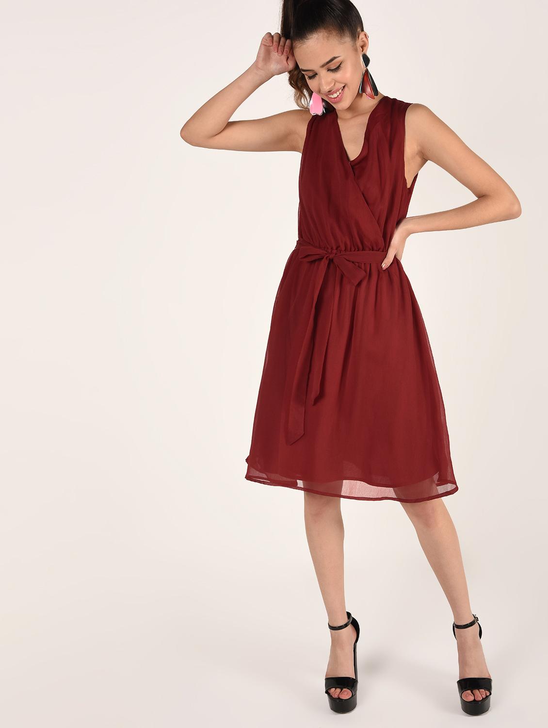 tie knot detail a-line dress - 16802304 - Zoom Image - 2