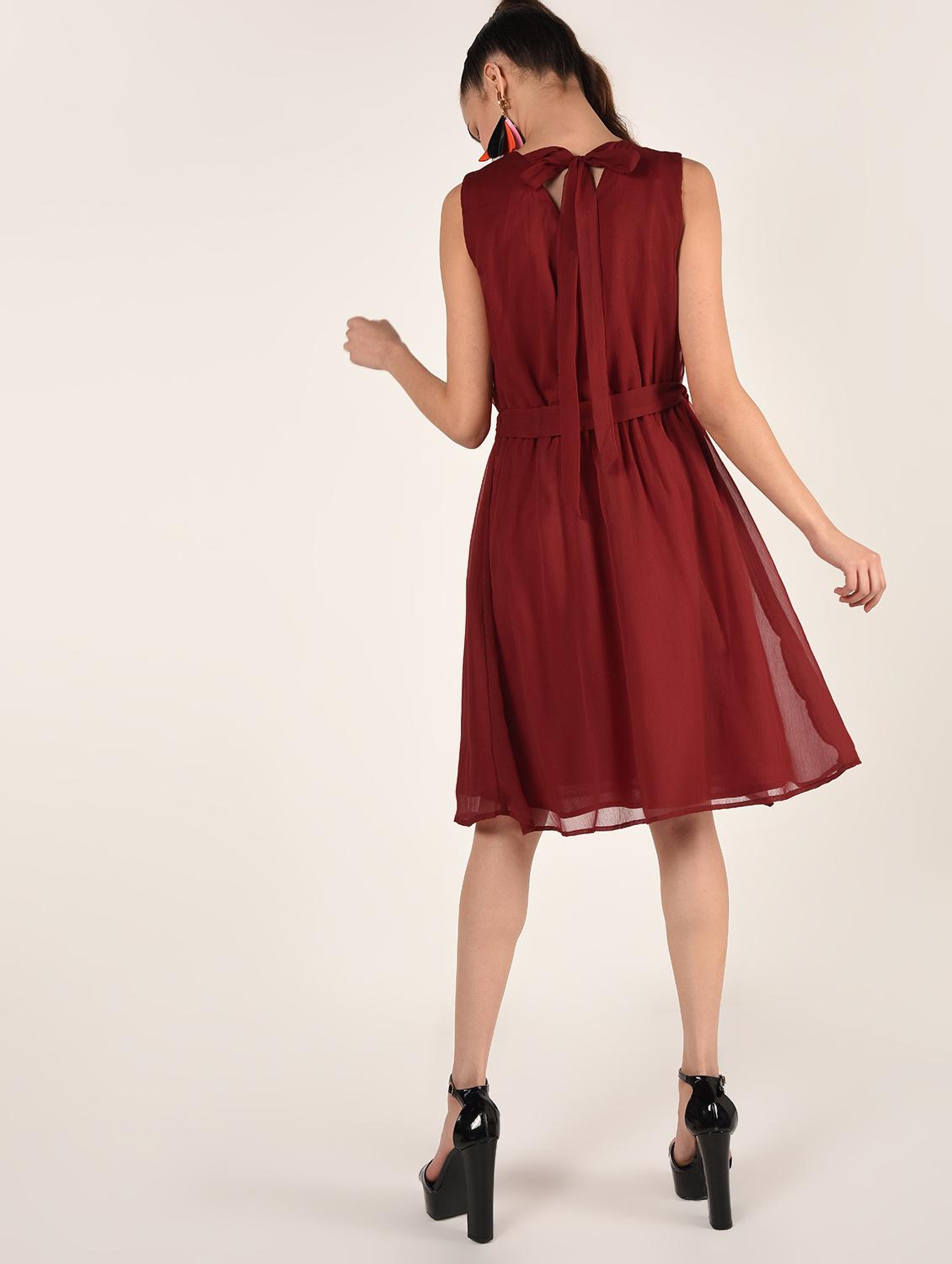 tie knot detail a-line dress - 16802304 - Zoom Image - 3