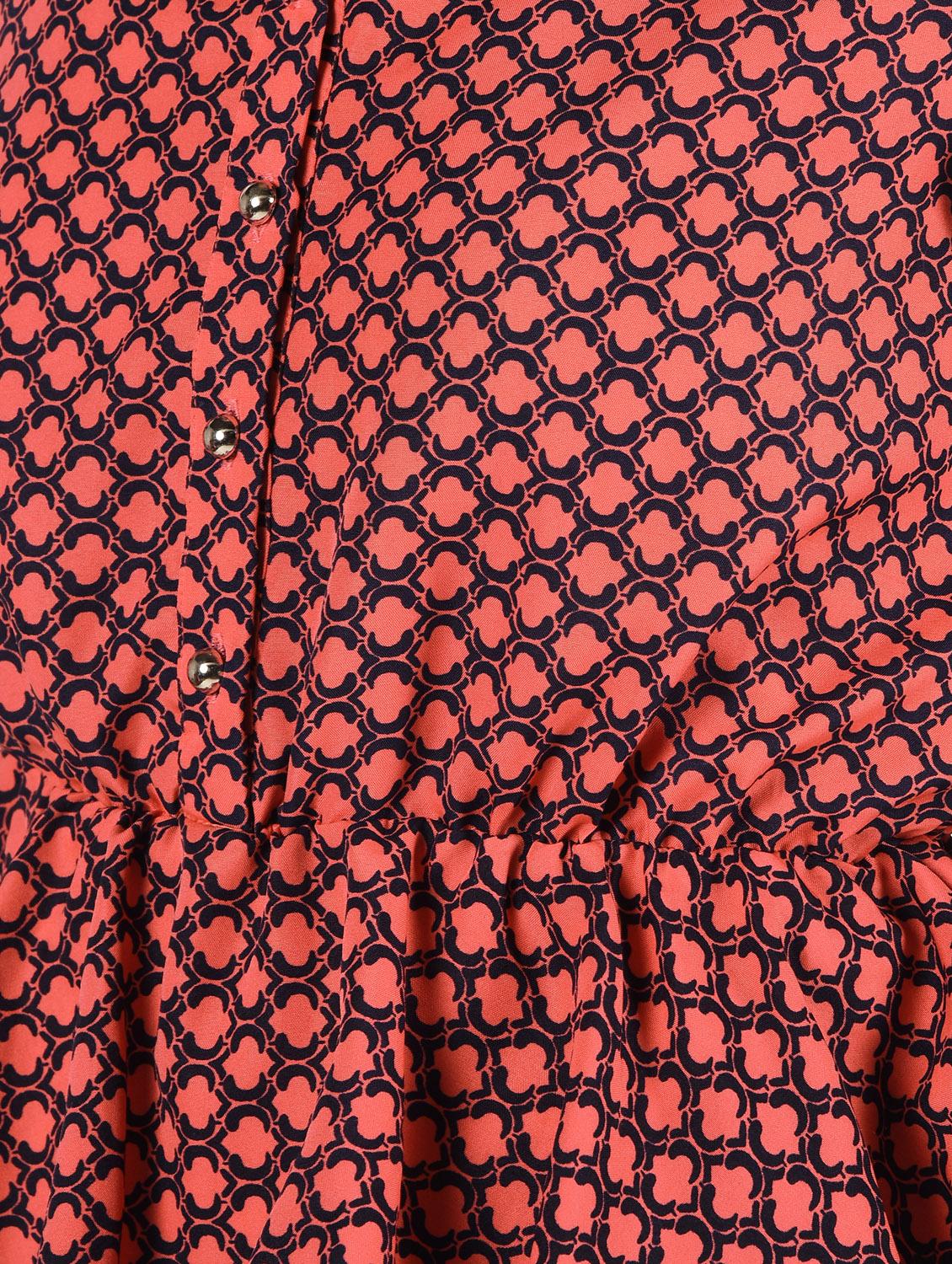 round neck printed peplum top - 16802323 - Zoom Image - 6