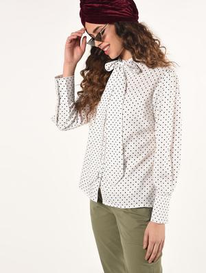 tie up neck polka dot top - 16802334 - Standard Image - 3