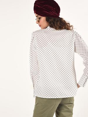 tie up neck polka dot top - 16802334 - Standard Image - 4