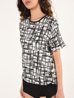 round neck abstract top - 16802336 - Standard Image - 5