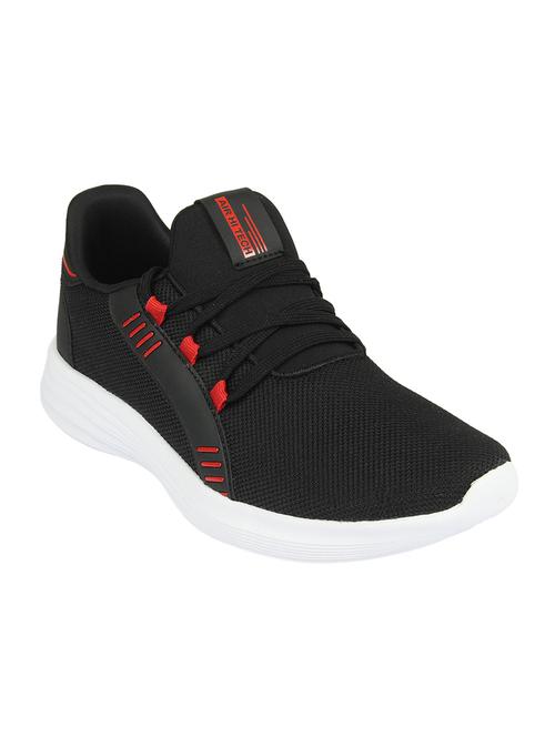 black fabric lace up sport shoes - 16803031 - Standard Image - 1