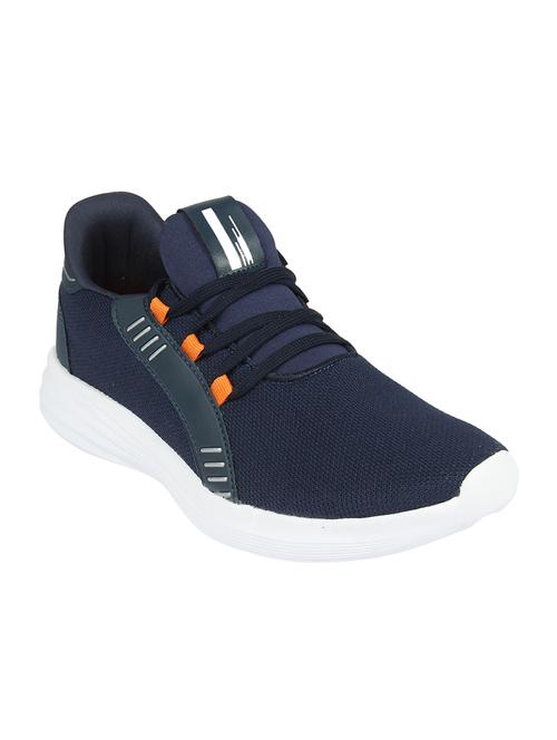navy fabric lace up sport shoes - 16803032 - Standard Image - 1