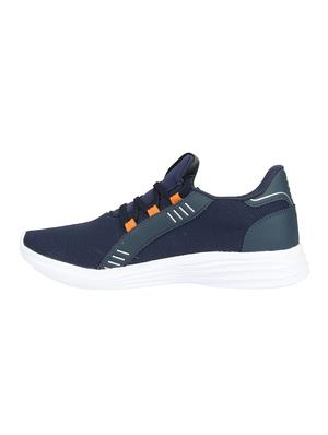 navy fabric lace up sport shoes - 16803032 - Standard Image - 3