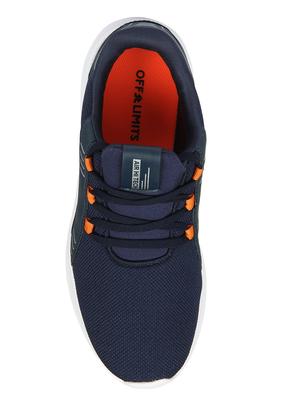 navy fabric lace up sport shoes - 16803032 - Standard Image - 5
