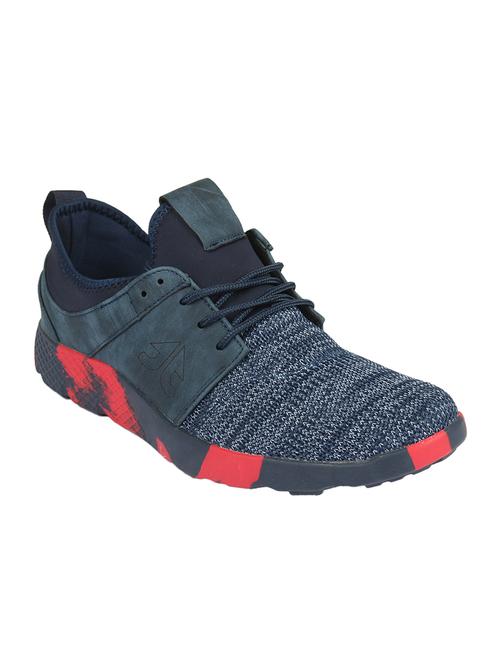 navy fabric lace up sport shoes - 16803034 - Standard Image - 1