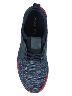 navy fabric lace up sport shoes - 16803034 - Standard Image - 5