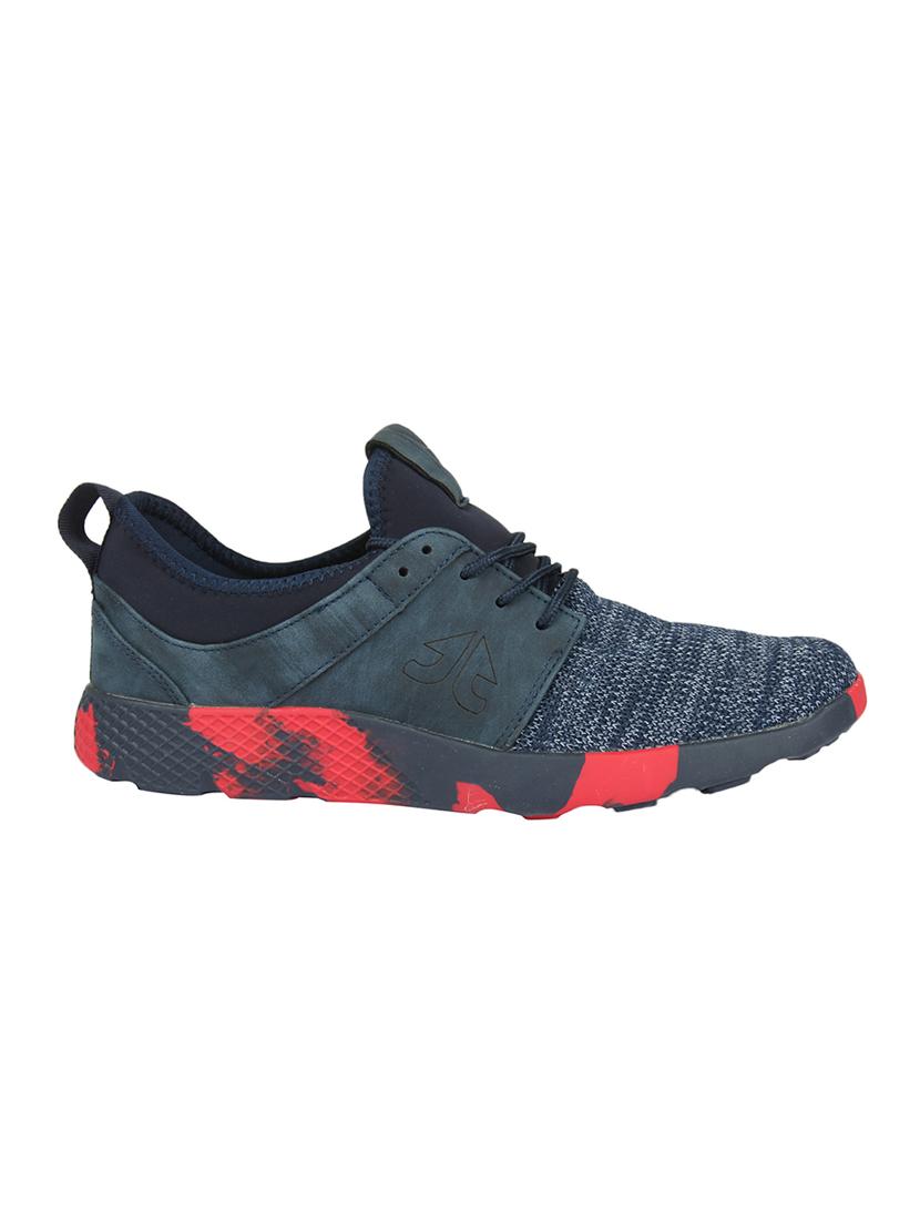 navy fabric lace up sport shoes - 16803034 - Zoom Image - 2