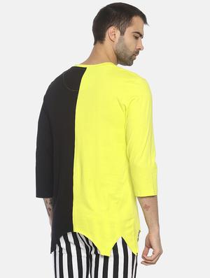 black color block ripped t-shirt - 16803078 - Standard Image - 3