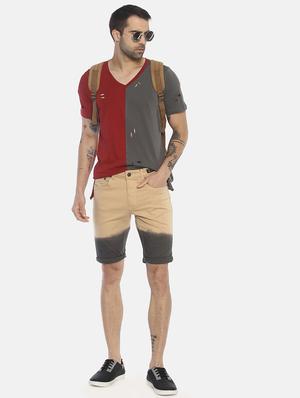 beige ombre denim shorts - 16803402 - Standard Image - 4