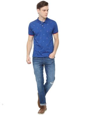 blue printed polo t-shirt - 16804199 - Standard Image - 3