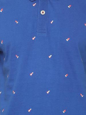 blue printed polo t-shirt - 16804199 - Standard Image - 4