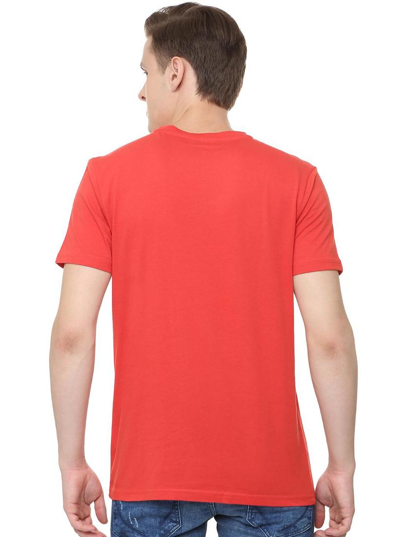 red typographic chest printed t-shirt - 16804200 - Zoom Image - 2
