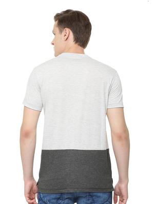 grey color block t-shirt - 16804205 - Standard Image - 2