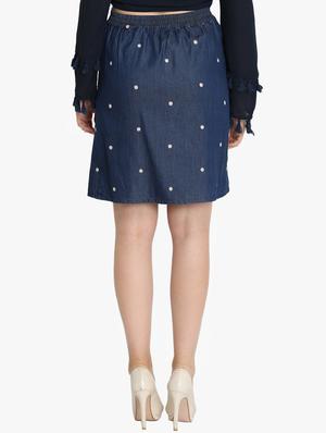 high rise embroidered a-line skirt - 16804589 - Standard Image - 3