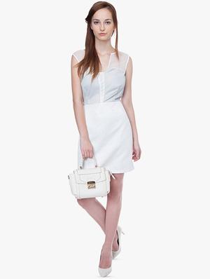 sheer back pleat detail sheath dress - 16804622 - Standard Image - 4