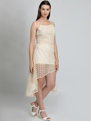 cami neck laced asymmetric dress - 16804628 - Standard Image - 2