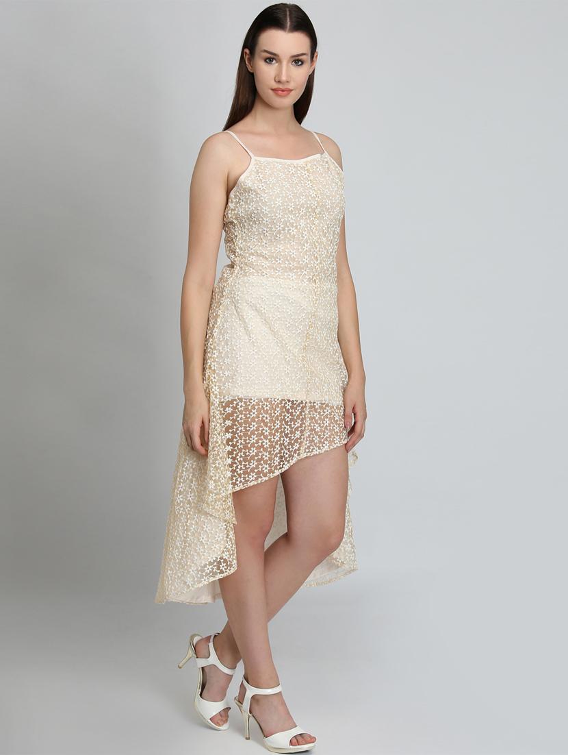 cami neck laced asymmetric dress - 16804628 - Zoom Image - 2