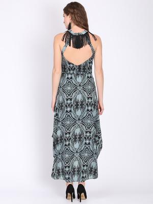 fringed embellished cut out detail asymmetric dress - 16804629 - Standard Image - 3