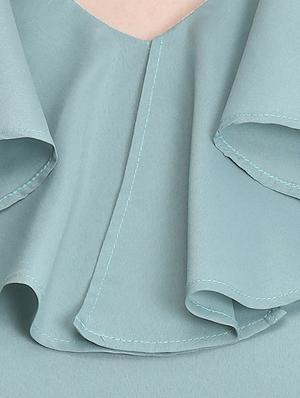 tie front ruffled neck a-line dress - 16804771 - Standard Image - 4