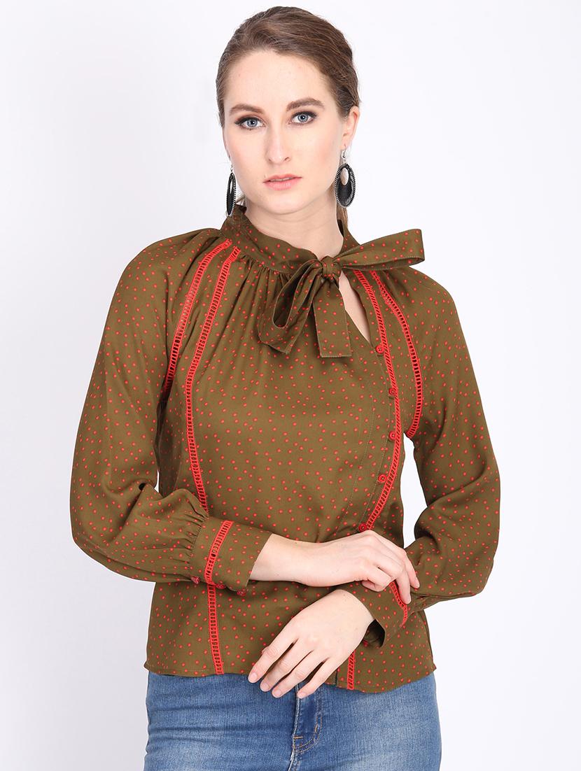 tie up neck printed top - 16804815 - Zoom Image - 1