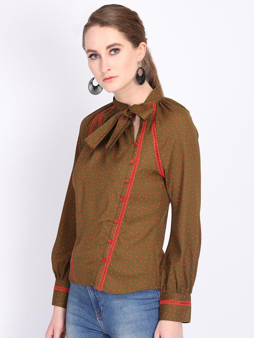 tie up neck printed top - 16804815 - Zoom Image - 2