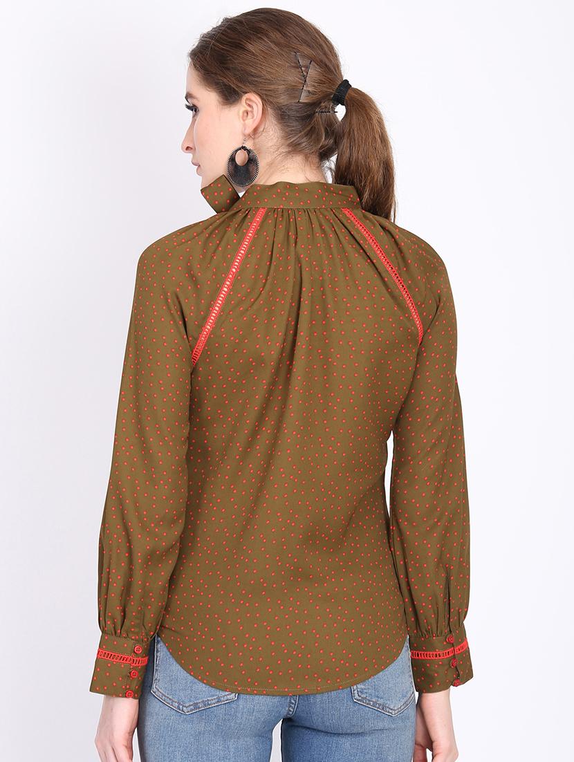 tie up neck printed top - 16804815 - Zoom Image - 3