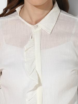 frill detail solid shirt - 16804822 - Standard Image - 4