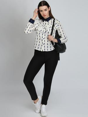 ruffle detail printed shirt - 16804830 - Standard Image - 4
