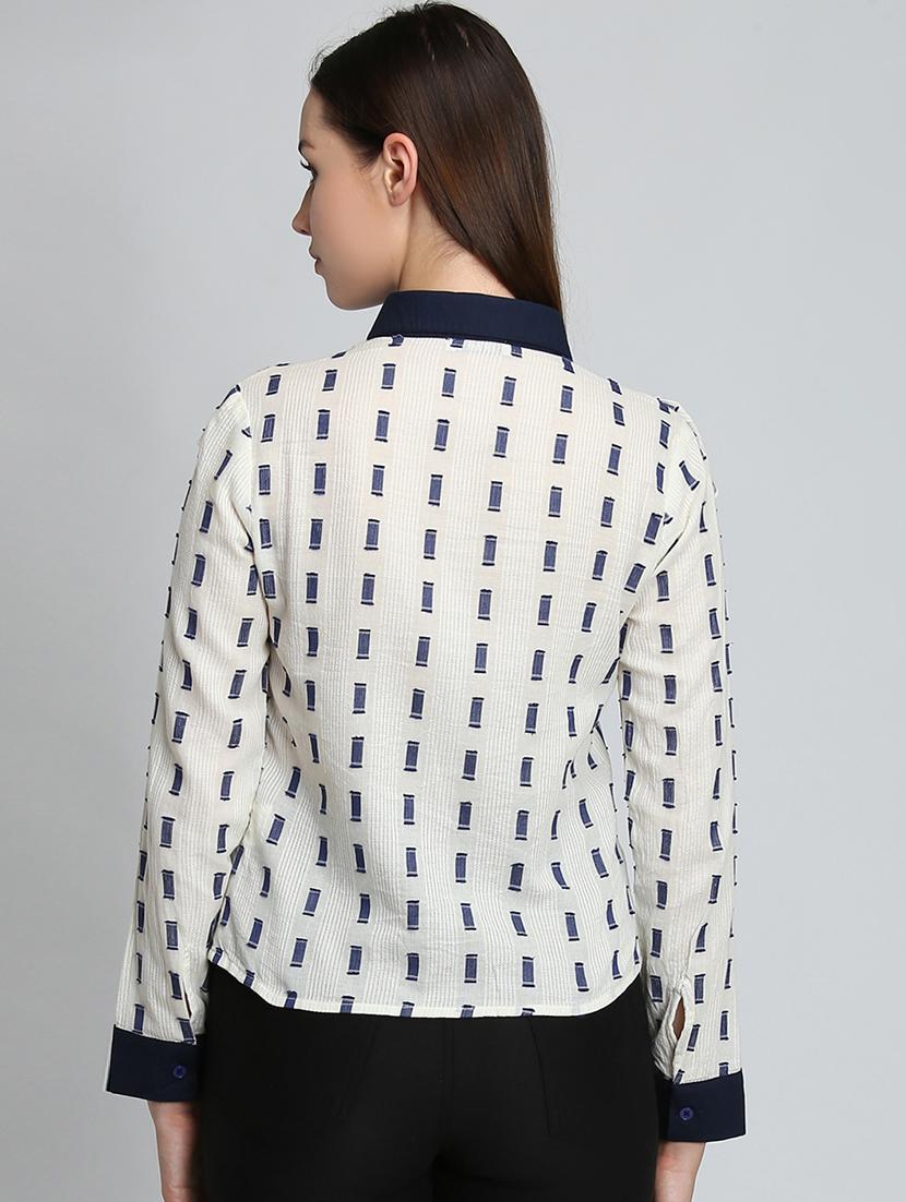 ruffle detail printed shirt - 16804830 - Zoom Image - 3