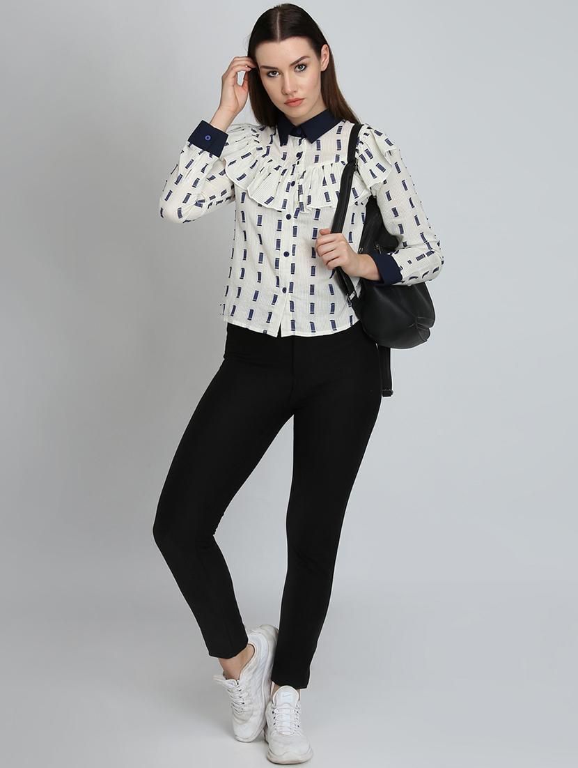 ruffle detail printed shirt - 16804830 - Zoom Image - 4