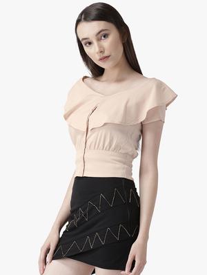 ruffle detail crop top - 16804886 - Standard Image - 2