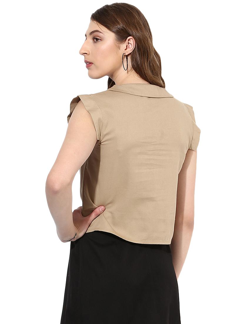 ruffled neck solid shirt - 16804910 - Zoom Image - 3