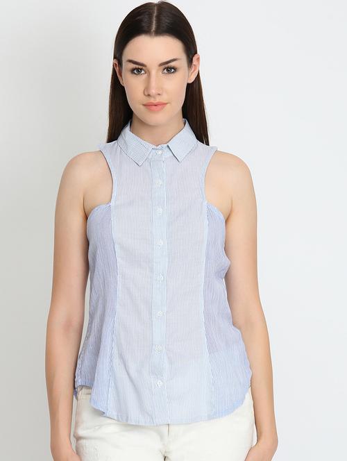 shirt collar striped shirt - 16804921 - Standard Image - 1