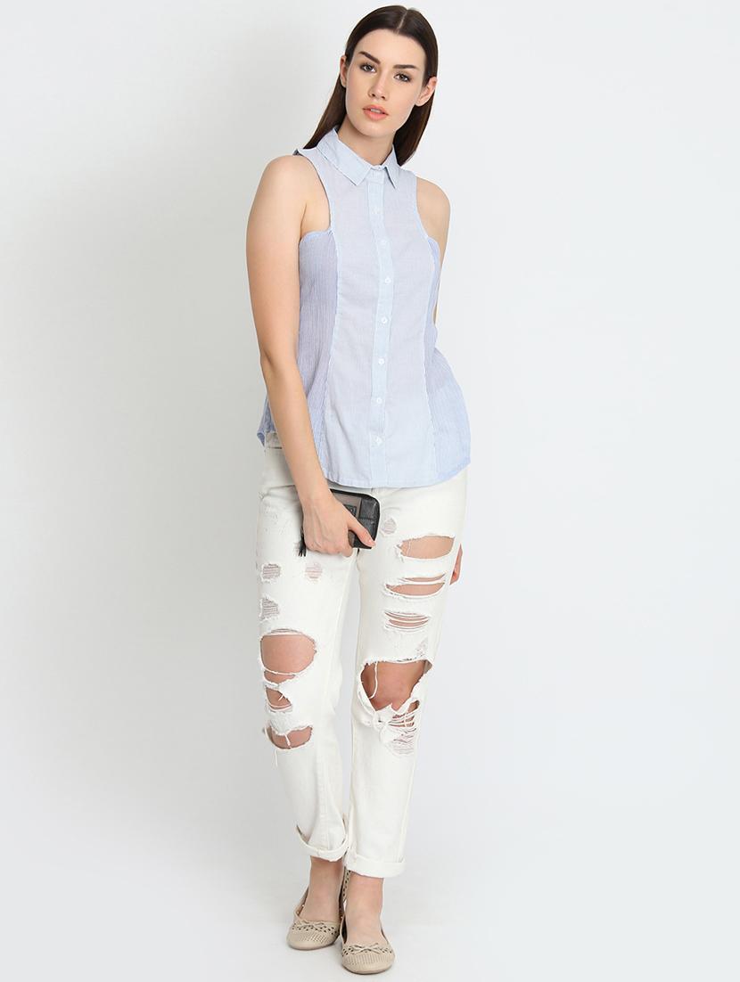 shirt collar striped shirt - 16804921 - Zoom Image - 4