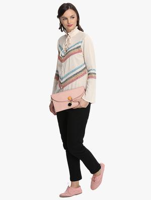tie up neck embroidered shirt - 16804925 - Standard Image - 4