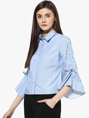 bell sleeved striped shirt - 16804955 - Standard Image - 2