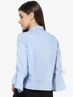 bell sleeved striped shirt - 16804955 - Standard Image - 3