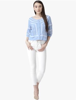 lace detail solid shirt - 16804969 - Standard Image - 4
