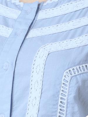 lace detail solid shirt - 16804969 - Standard Image - 5