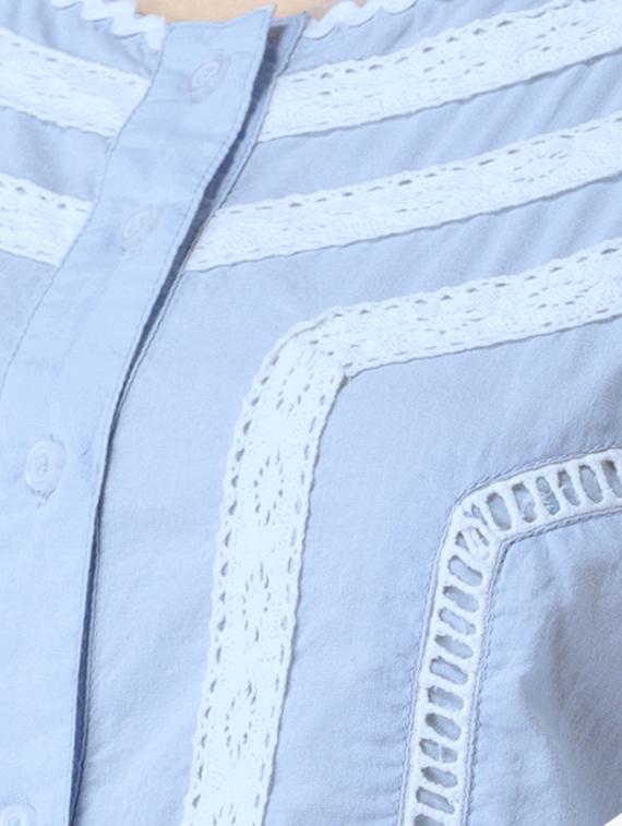 lace detail solid shirt - 16804969 - Zoom Image - 5
