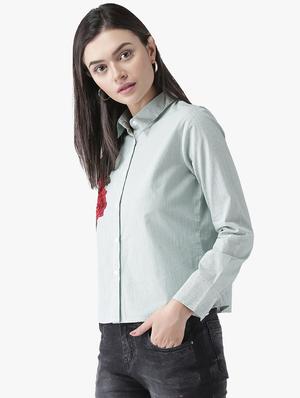 floral patch striped shirt - 16805005 - Standard Image - 2